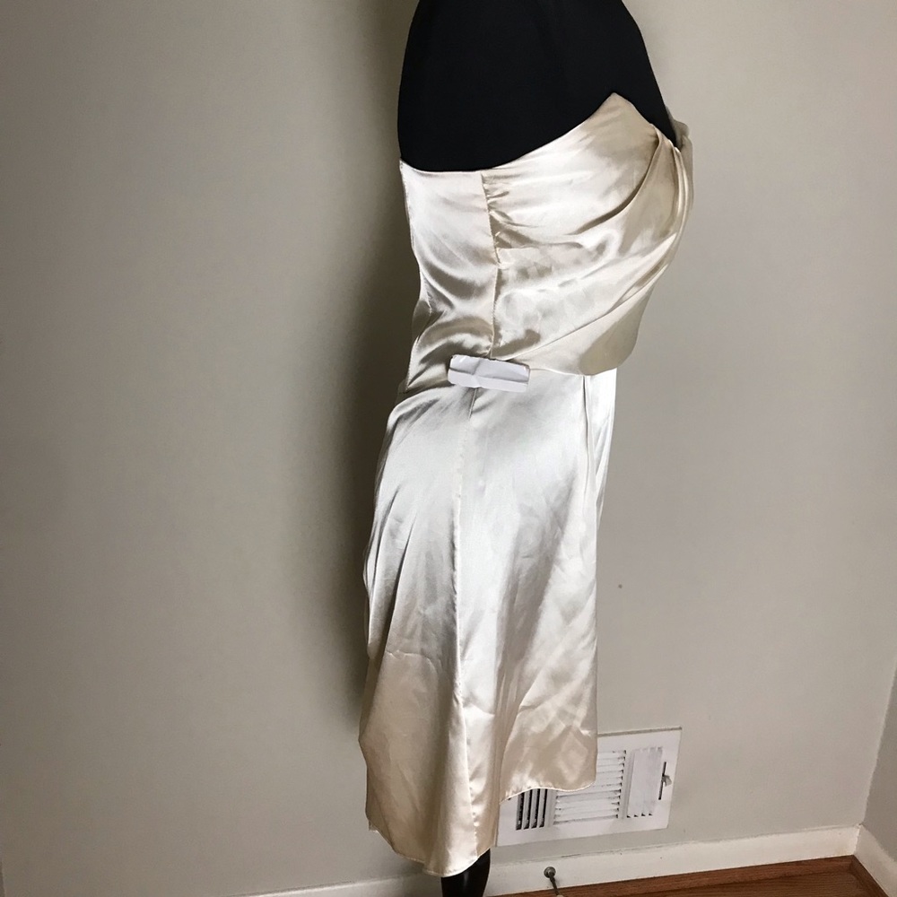 ASOS Champagne Strapless Satin Dress NWT - Picture 4 of 10